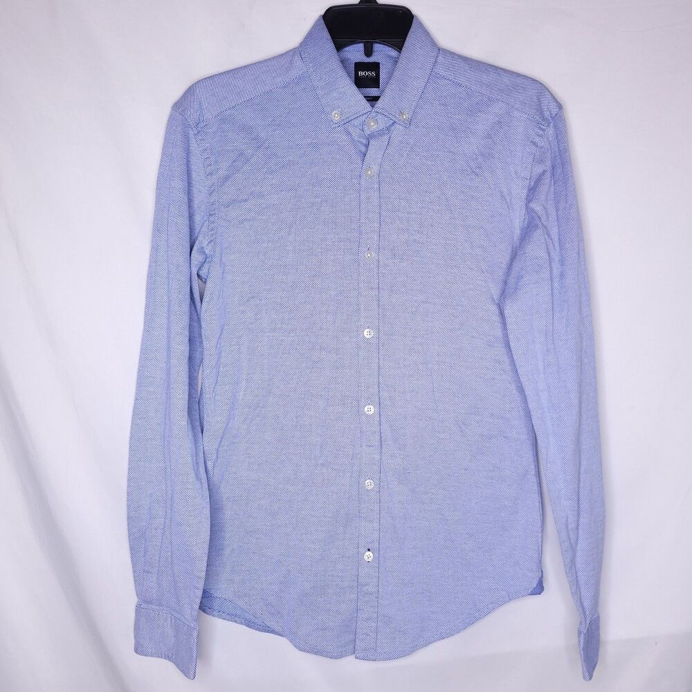 Hugo Boss Shirt Mens Small Blue Slim Fit